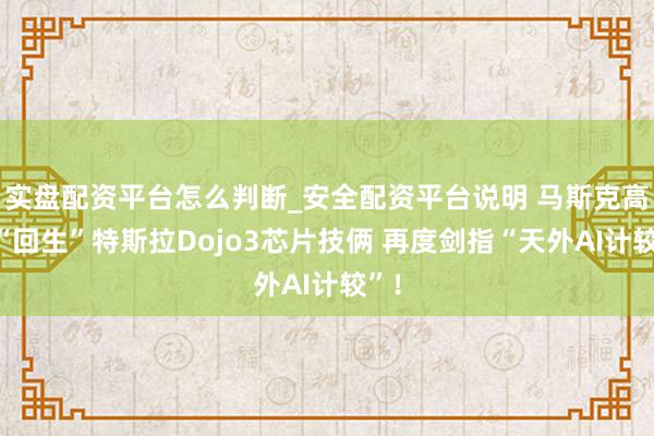 实盘配资平台怎么判断_安全配资平台说明 马斯克高调“回生”特斯拉Dojo3芯片技俩 再度剑指“天外AI计较”！