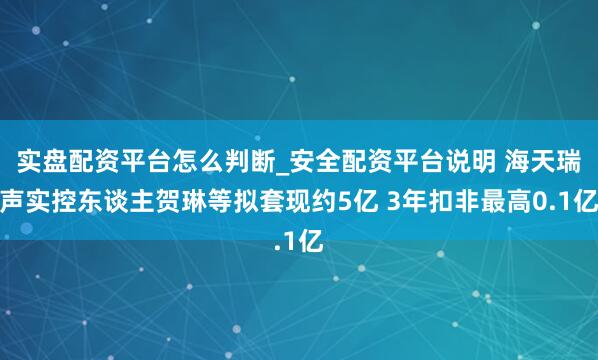 实盘配资平台怎么判断_安全配资平台说明 海天瑞声实控东谈主贺琳等拟套现约5亿 3年扣非最高0.1亿